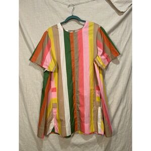 Maeve by Anthropologie Womens Large Multi Color Striped Short Mini Dress #2178